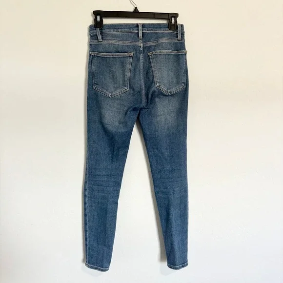 FRAME Le High Skinny Crop Jeans Denim Blue Wash High Rise Womens Size‎ 26 - Picture 2 of 6